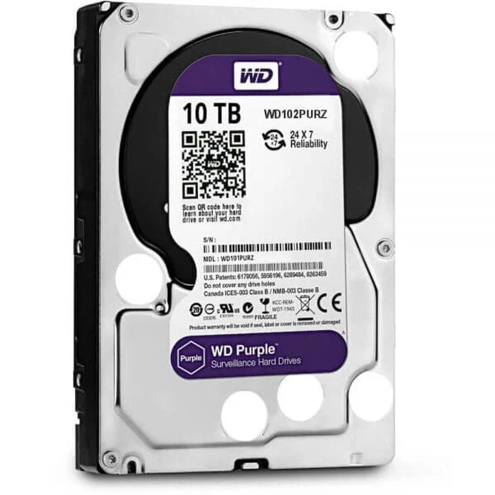 DISCO DURO 10TB CACHE 256MB 3.5" SATA 7200 RPM 6GB/S WD102PURZ